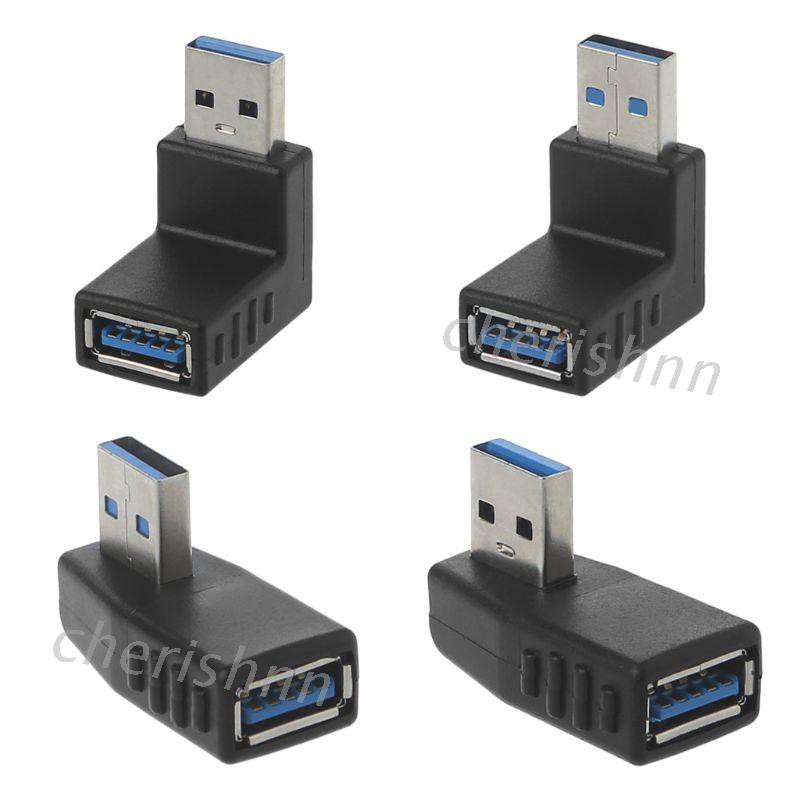 Đầu chuyển đổi USB 3.0 A đầu cắm sang lỗ cắm vuông góc phải 90 độ dành cho laptop máy tính để bàn