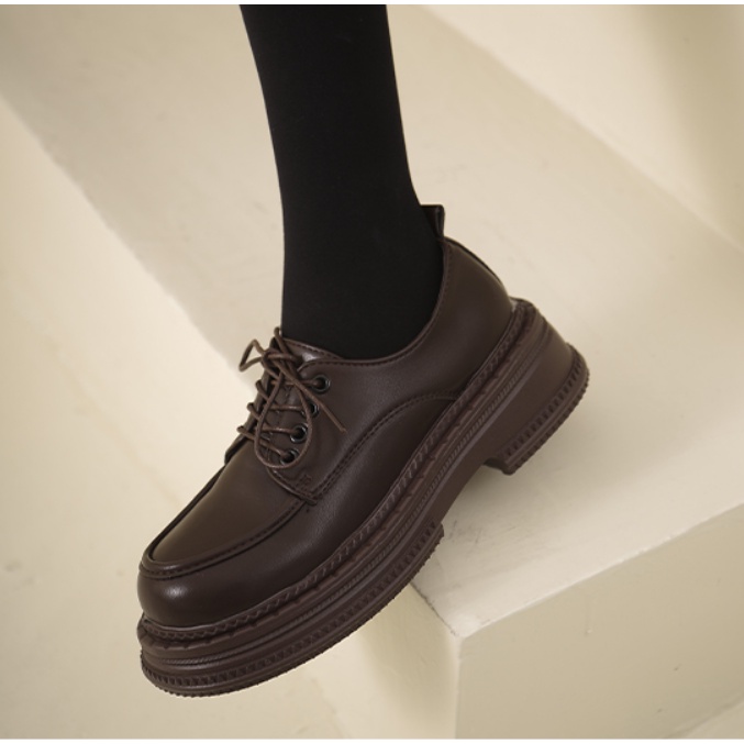 - Giày Oxford Nữ da cao cấp Cổ Thấp Đế Dày Tăng Chiều Cao Phong Cách Hàn Quốc N3