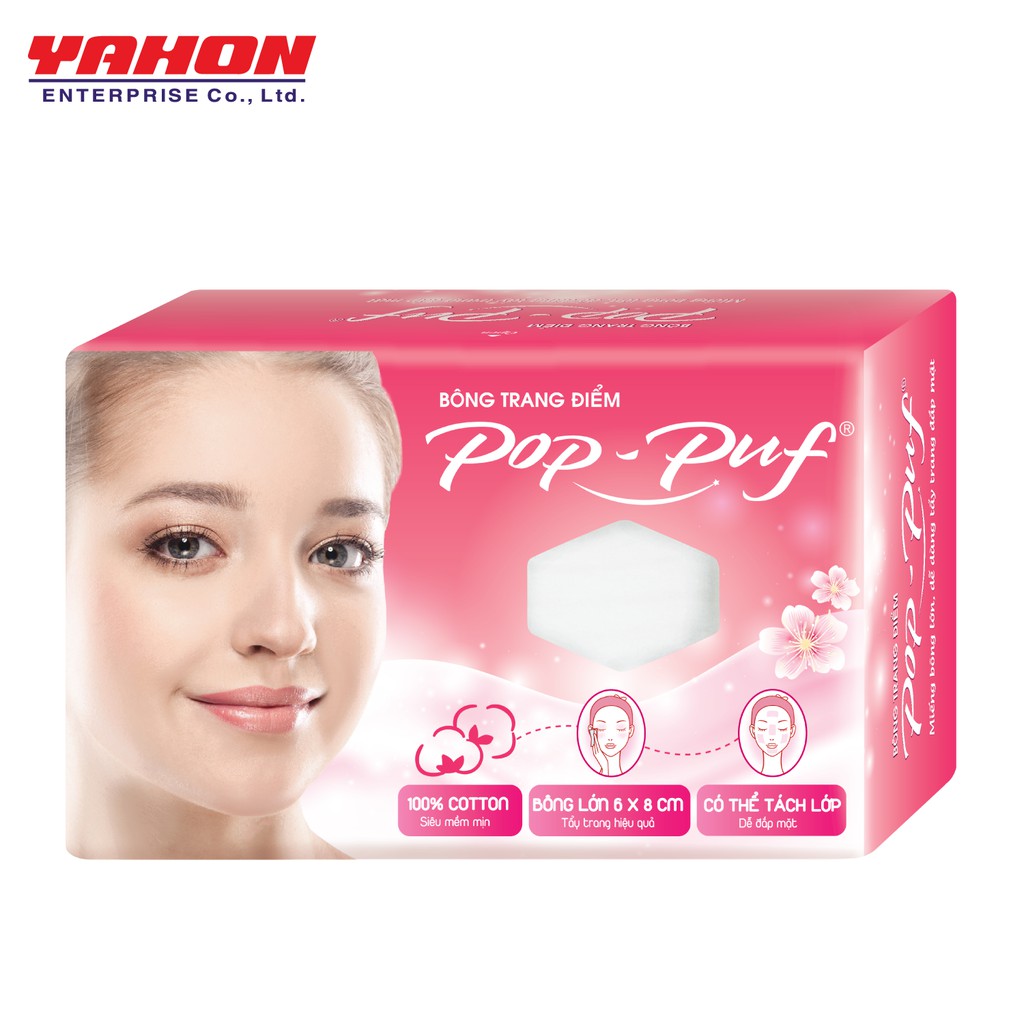 BÔ 3 BÔNG TẨY TRANG POP-PUF 6*8CM 50 MIẾNG