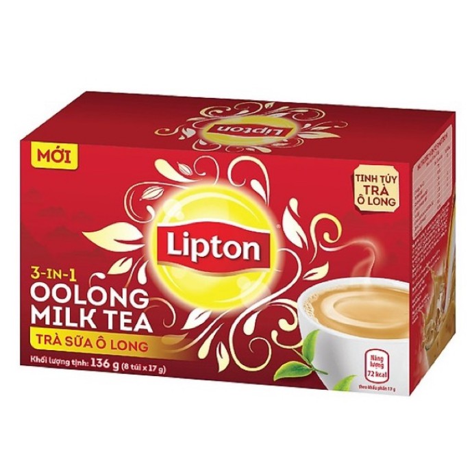 Trà Sữa Matcha - Trà Sữa Ô Long Lipton Hộp 136g (8 Túi X 17g)