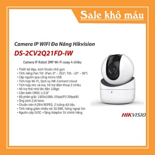 Camera Wifi Quay Quét Robot Hikvision Q21 FullHĐ, Đàm Thoại 2 Chiều, Cảnh báo đột nhập