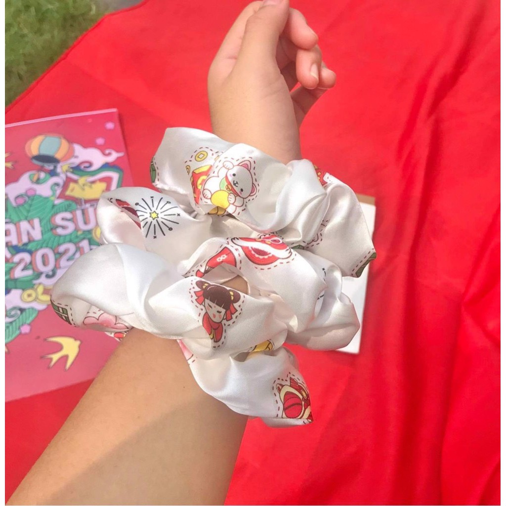 Cột tóc Scrunchies Tết Xuân