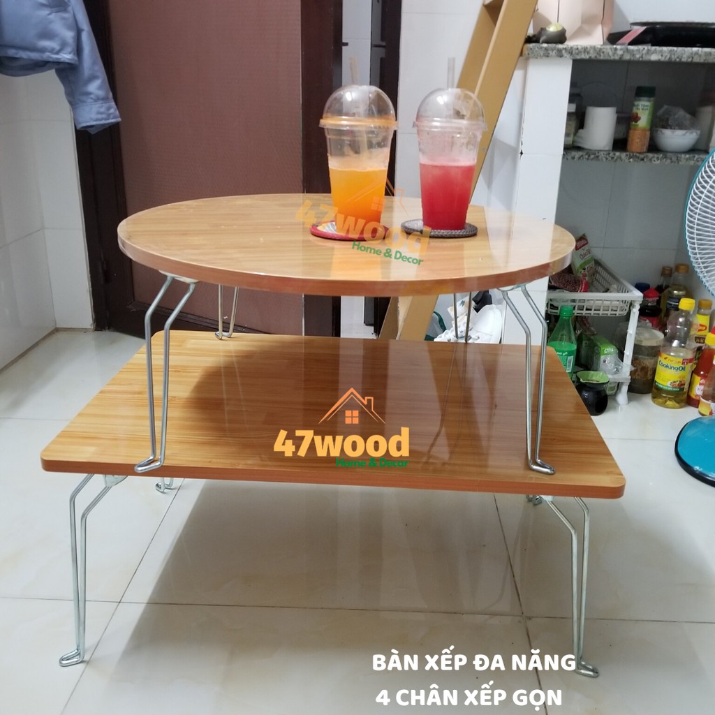 Bàn xếp chân sắt 47wood kích thước 50x70cm