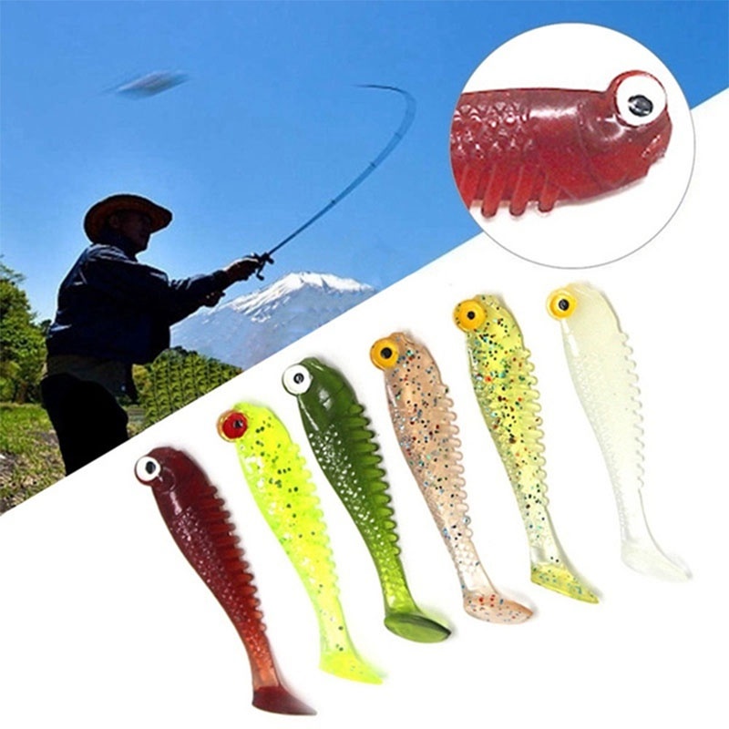 Mồi Câu Cá Giả 7 Màu Bằng Silicone Dạ Quang