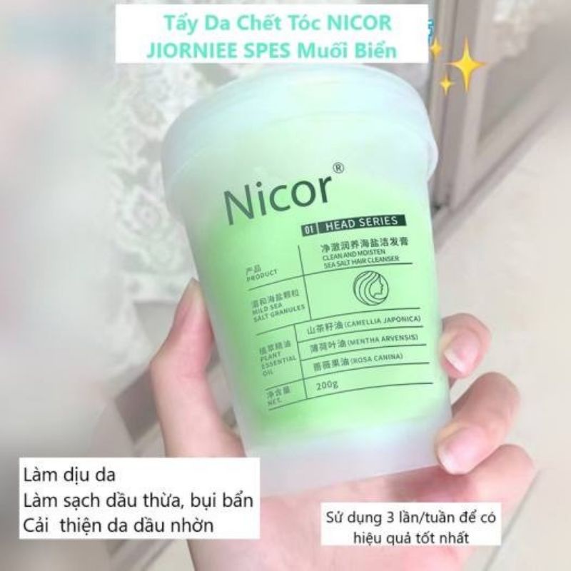 ( Chính hãng) Hũ tẩy da chết đầu Nicor 250g