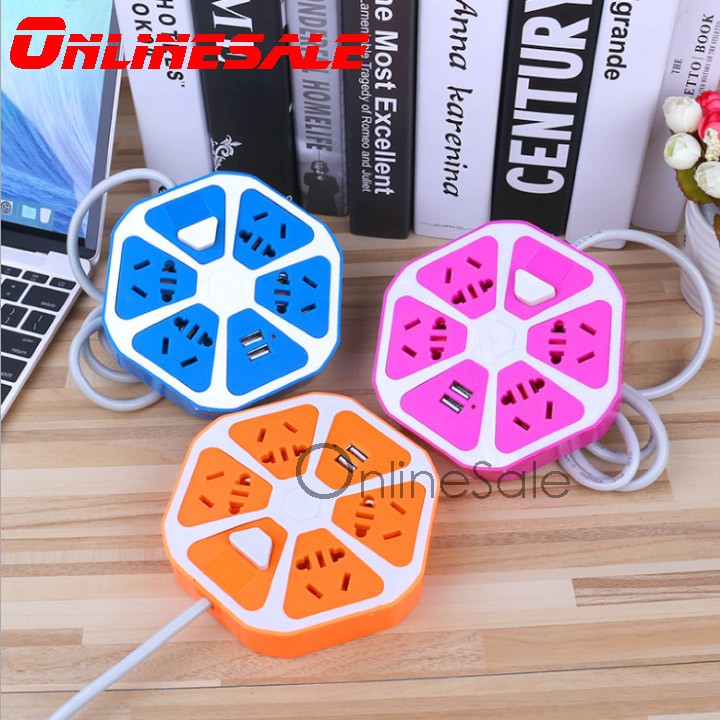 Ổ cắm điện - ổ điện - ổ cắm điện đa năng chống giật Có 2 cổng cắm USB tiện lợi An toàn cho trẻ nhỏ