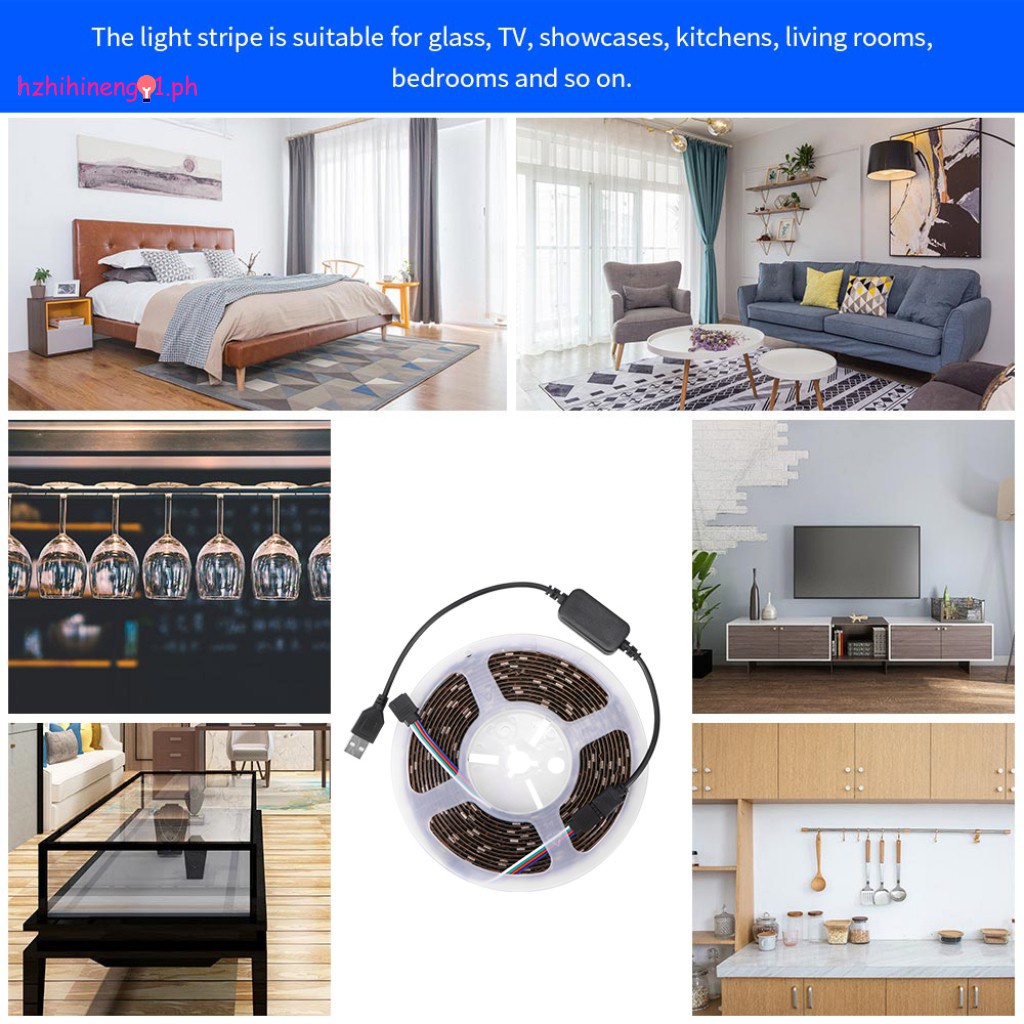 ❉┇☃Dây đèn led Rgb 5050 hỗ trợ điều khiển qua bluetooth ứng dụng có cổng USB chất lượng cao 5m
