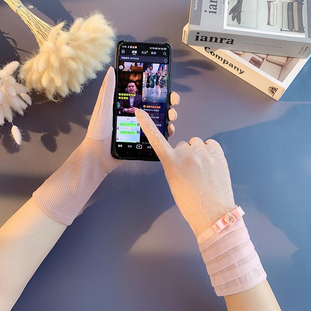 DARNELL Găng Tay Lái Xe Năm Ngón Thoáng Khí Chống Tia UV Cho Nữ