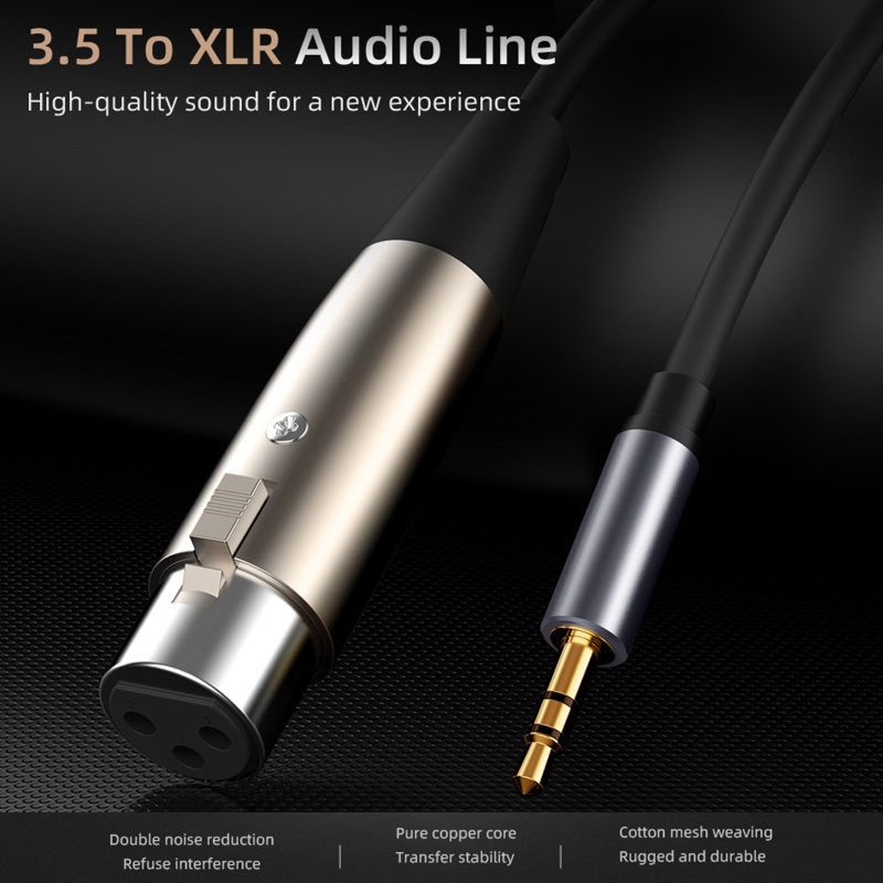 Dây Cáp Âm Thanh XLR Sang 3 5mm 1 8 inch 5ft 150cm Chuyên Dụng Cho Máy Ảnh DSLR