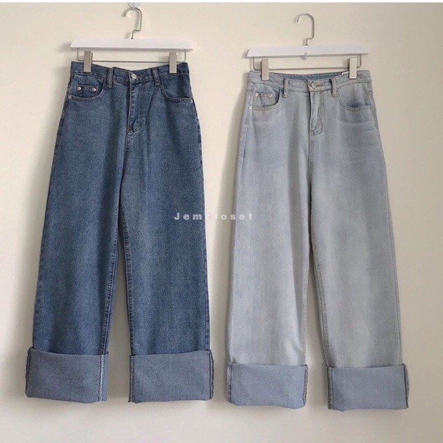 Quần Baggy Ống Rộng Simple Gấp Lai 🔥
