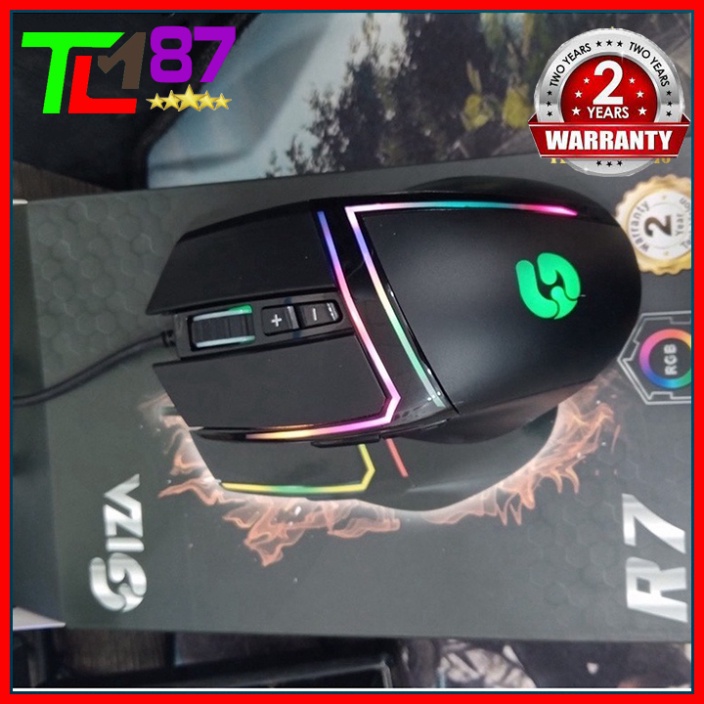 Chuột Gaming Chính Hãng Đèn LED 7 Màu RGB Có Dây VSPTech Giza R7 - Chuột Máy Vi Tính PC Laptop Mouse Chuyên Game