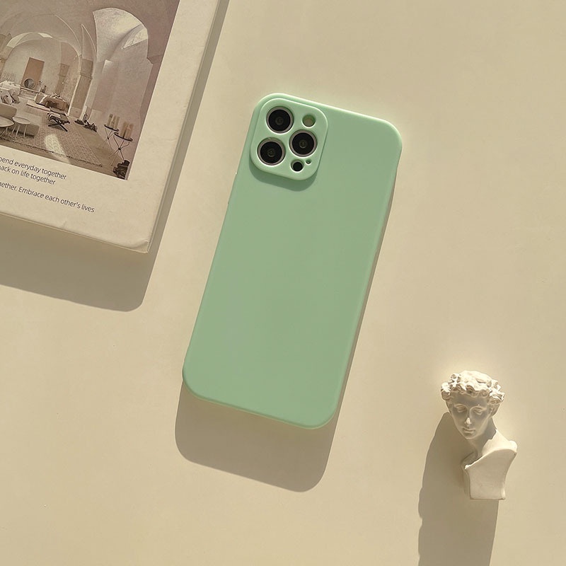 Ốp điện thoại silicon màu trơn nhám chống sốc thích hợp cho iphone 12/11Pro max xr x 7/8p iphone13 /13pro max
