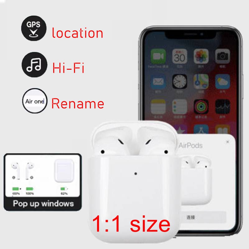 1562 C Air Pods Gen2 I600 1 : 1 Siri Smart Senor + Gps + Rename Box