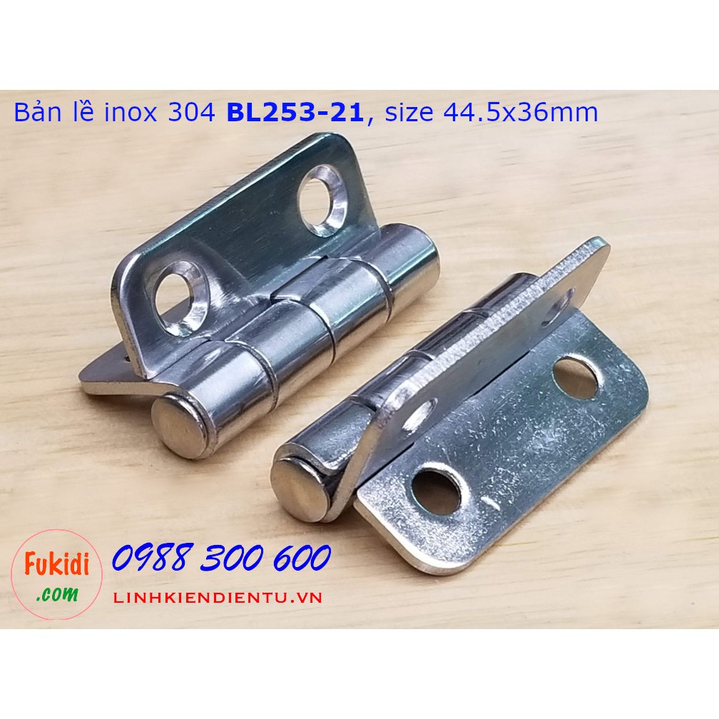 Bản lề tủ điện CL253-21, chất liệu inox 304, kích thước 41x44.5mm màu bạc