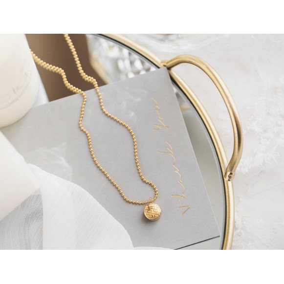 Dây chuyền nữ titan mặt chữ Hỷ Phúc - Đem lại may mắn cho người đeo - Đẹp, bền màu, chuẩn thời trang