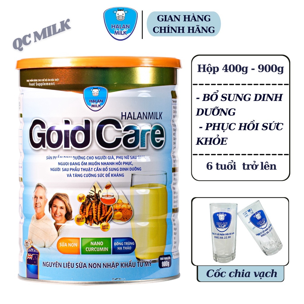 [Mua 3 tặng 1] COMBO 3 hộp Sữa Gold Care 900g/hộp Phục Hồi Sức Khỏe, Halanmilk