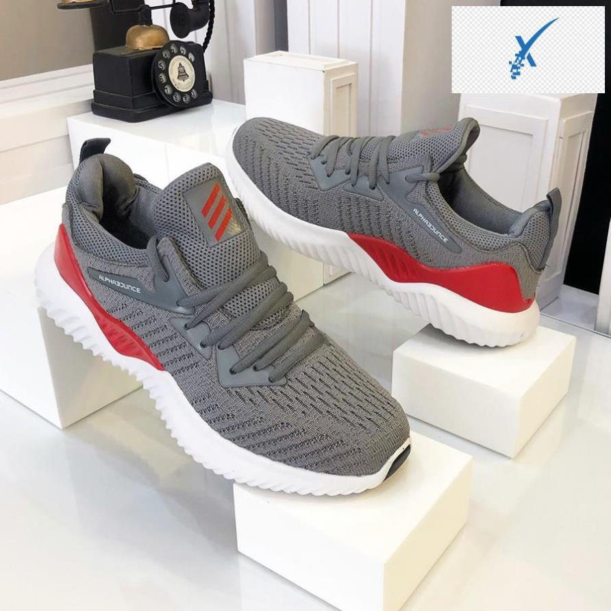 💟💘 Giày nam thể thao ⚜️Bệu Store⚜️ Giày Sneaker Nam Phong Cách Hàn Quốc - Kiểu Dáng Thấp Cổ Màu Xám Đỏ Nổi Bật 💟💘