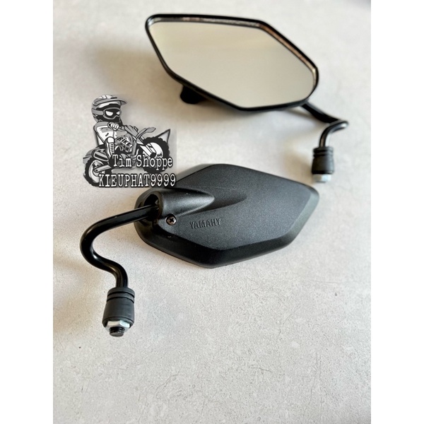 Kính gương xe Máy Chân Đen Cong mẫu Ex 1 Cây trái
