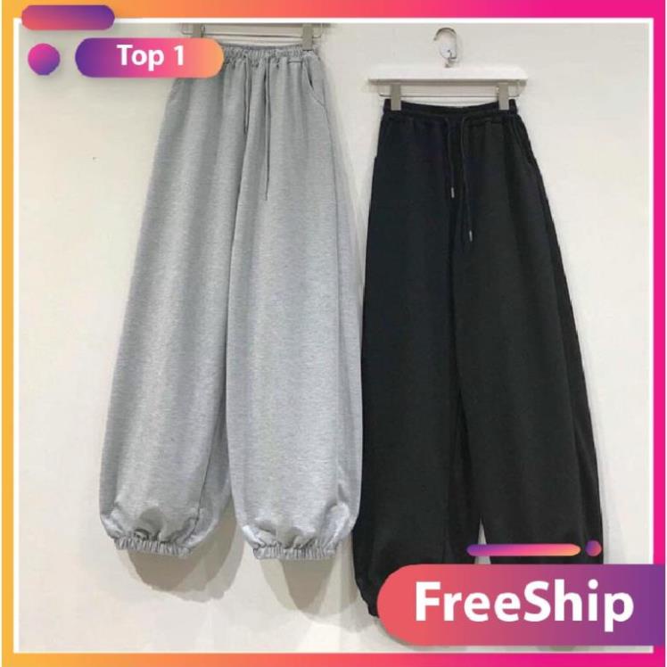 Quần nỉ ống BOOM Unisex - Jogger thun trơn cạp chun dáng rộng PT3, mặc ở nhà đi ngủ ulzzang HOT