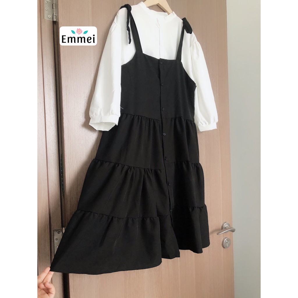 Đầm 2 dây, váy 2 dây babydoll tiểu thư phong cách ulzzang emmei E1