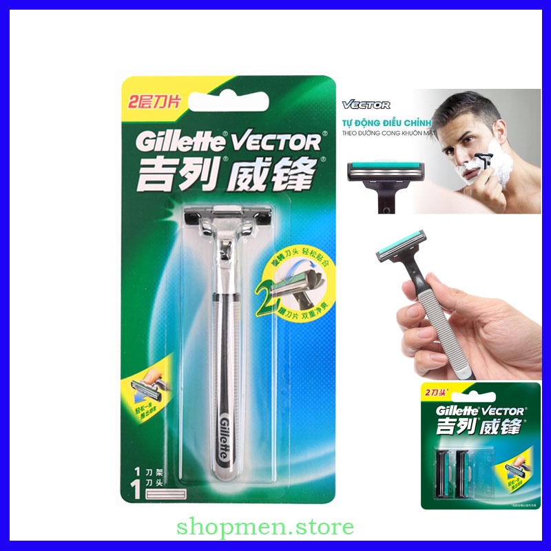 Dao cạo râu Gillette Vector 3 cạo sạch sát chân dao cạo giá rẻ tiện dụng