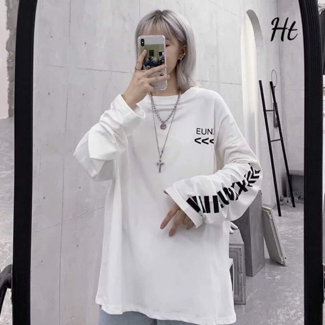 Áo mũi tên in tay da cá H2Q877