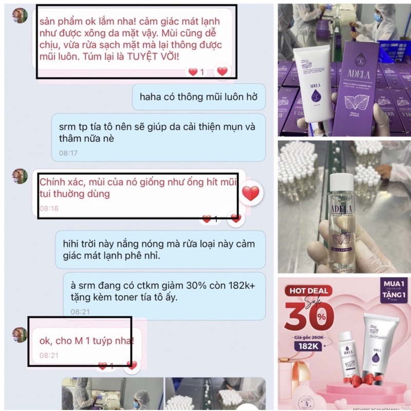 Sữa Rửa Mặt Tía Tô ADELA - Tặng Toner | BigBuy360 - bigbuy360.vn