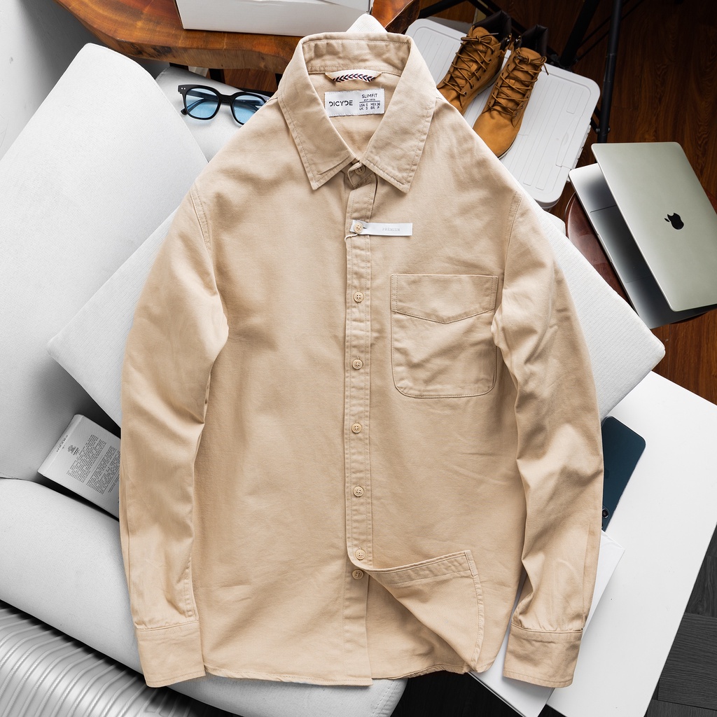 Áo sơ mi nam kaki tay dài form rộng  DICYDE AV.D.Z.07 cao cấp