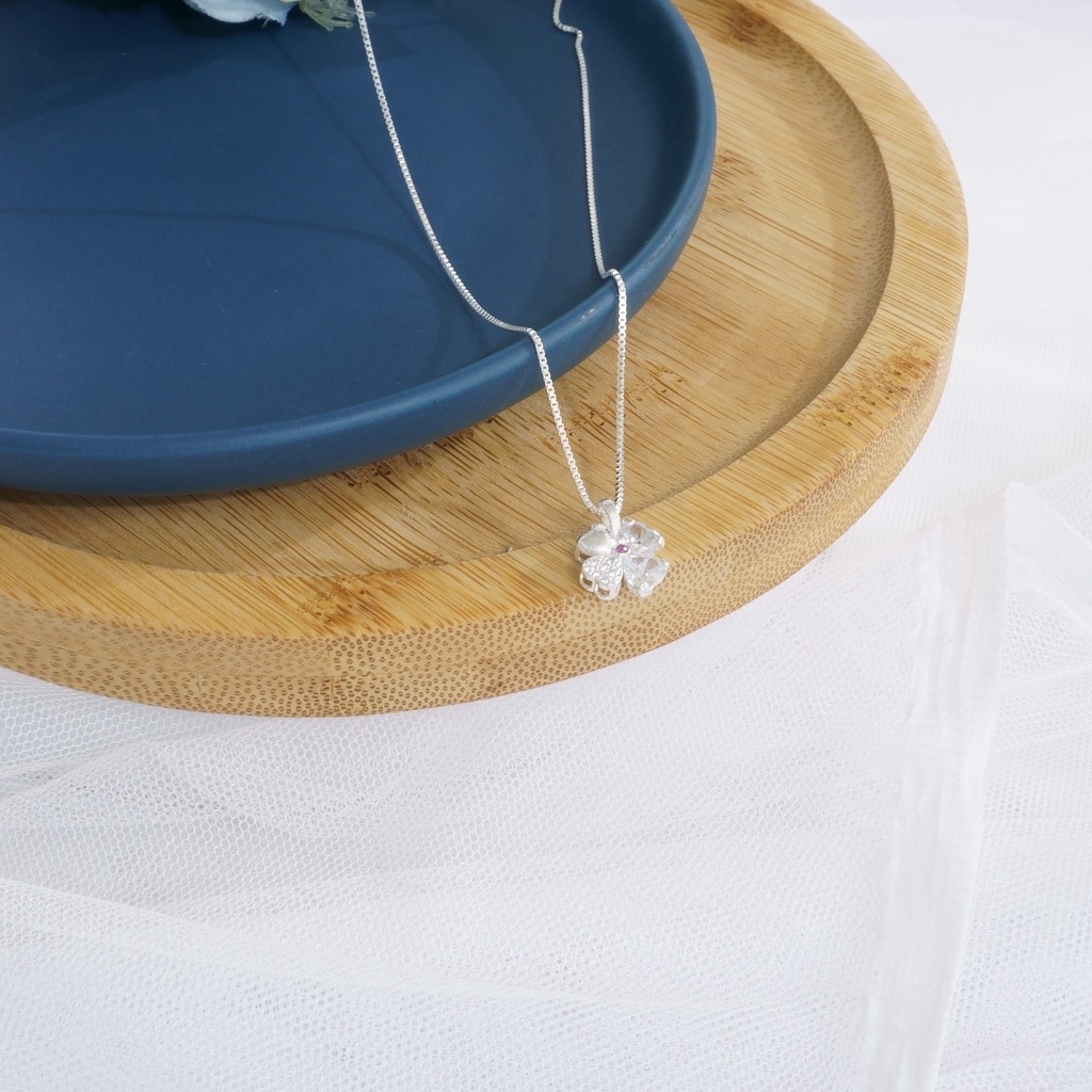 Dây chuyền bạc ATJ9071 dành nữ hình 4 lá cỏ Crystal pins ANTA Jewelry