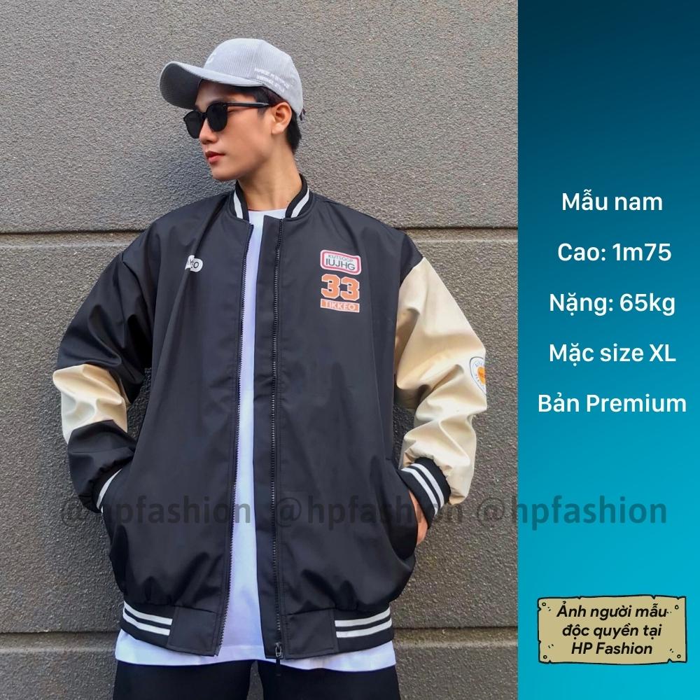 Áo khoác bóng chày form rộng Thêu Số 33 vải dù cao cấp ❤️Áo bomber Varsity dáng Unisex nam nữ D04