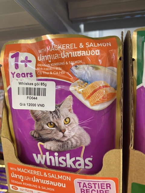 Pate Whiskas 5 vị cho mèo gói 85g