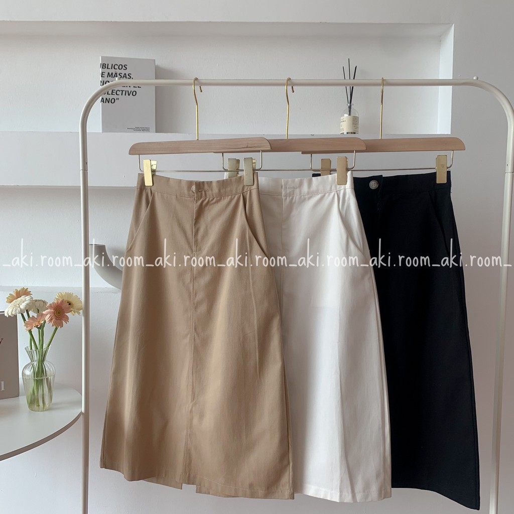 [Mã WAMT10K giảm 10K đơn 0K] Chân váy thô dài dáng A xẻ sau cạp cúc lưng chun | BigBuy360 - bigbuy360.vn