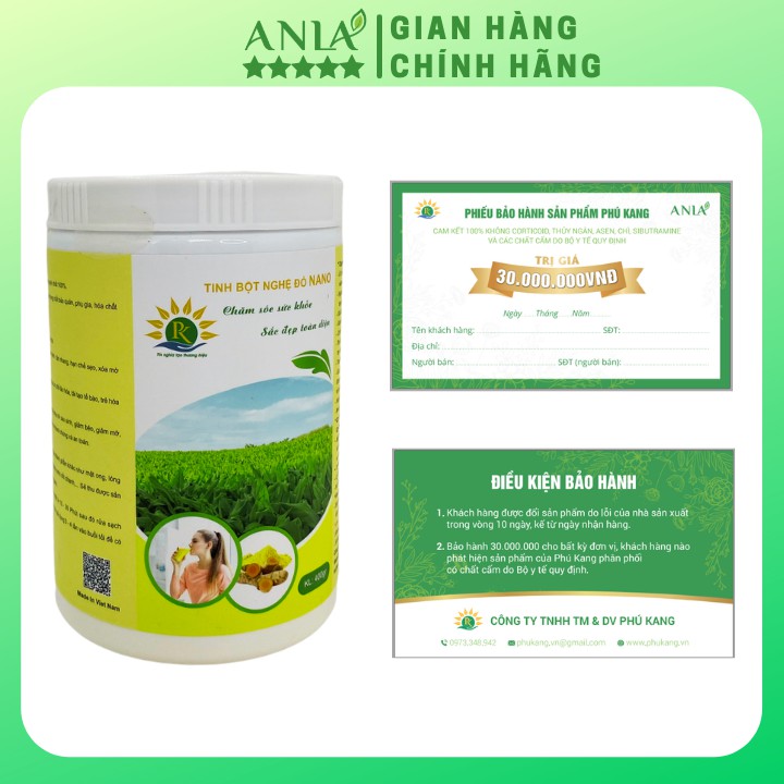 TINH BỘT NGHỆ ĐỎ NANO ĐẢM BẢO NGUYÊN CHẤT 100% CHÍNH HÃNG PHÚ KANG