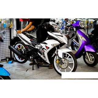 Tem trùm exciter 150 trắng đen, độ team trùm decal xe máy ex dán đời 2015-2020