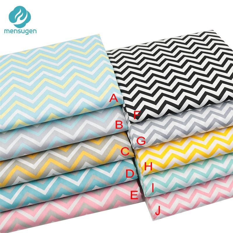 Vải 100% Cotton, Kain Cotton, Vải Cotton Cho Bé, Vải Chevron, 50x160 cm / gói