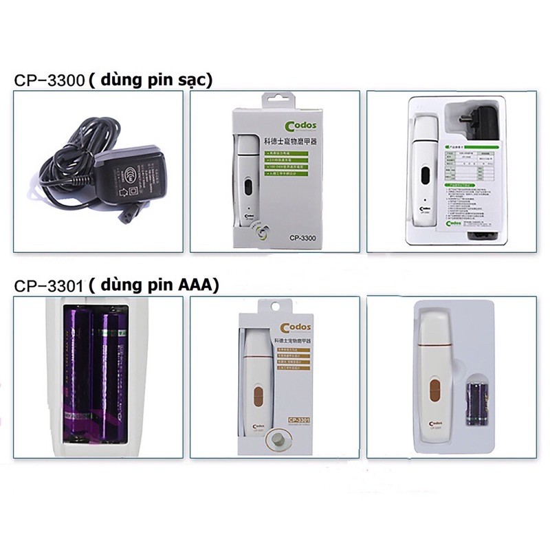 Máy mài móng và cạo bàn cho chó mèo CODOS CP-3300 và CODOS CP-5200