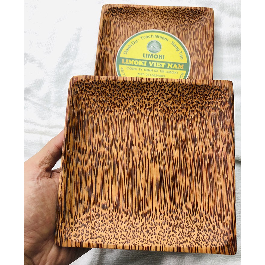 Dĩa Gỗ Dừa Hình Vuông