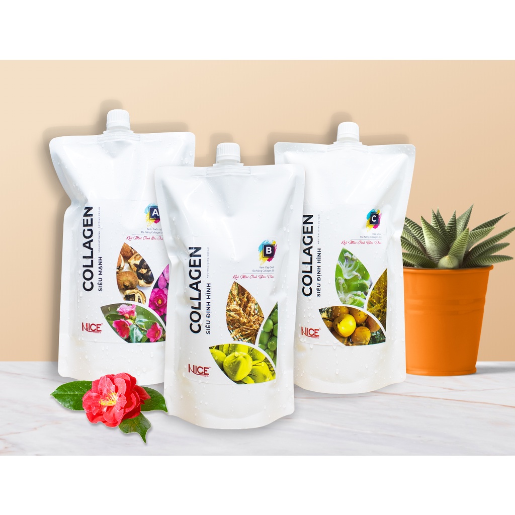 BỘ SẢN PHẨM KEM DẬP DUỖI- DẬP UỐN ĐA NĂNG SIÊU ĐỊNH HÌNH NICE 1000ml