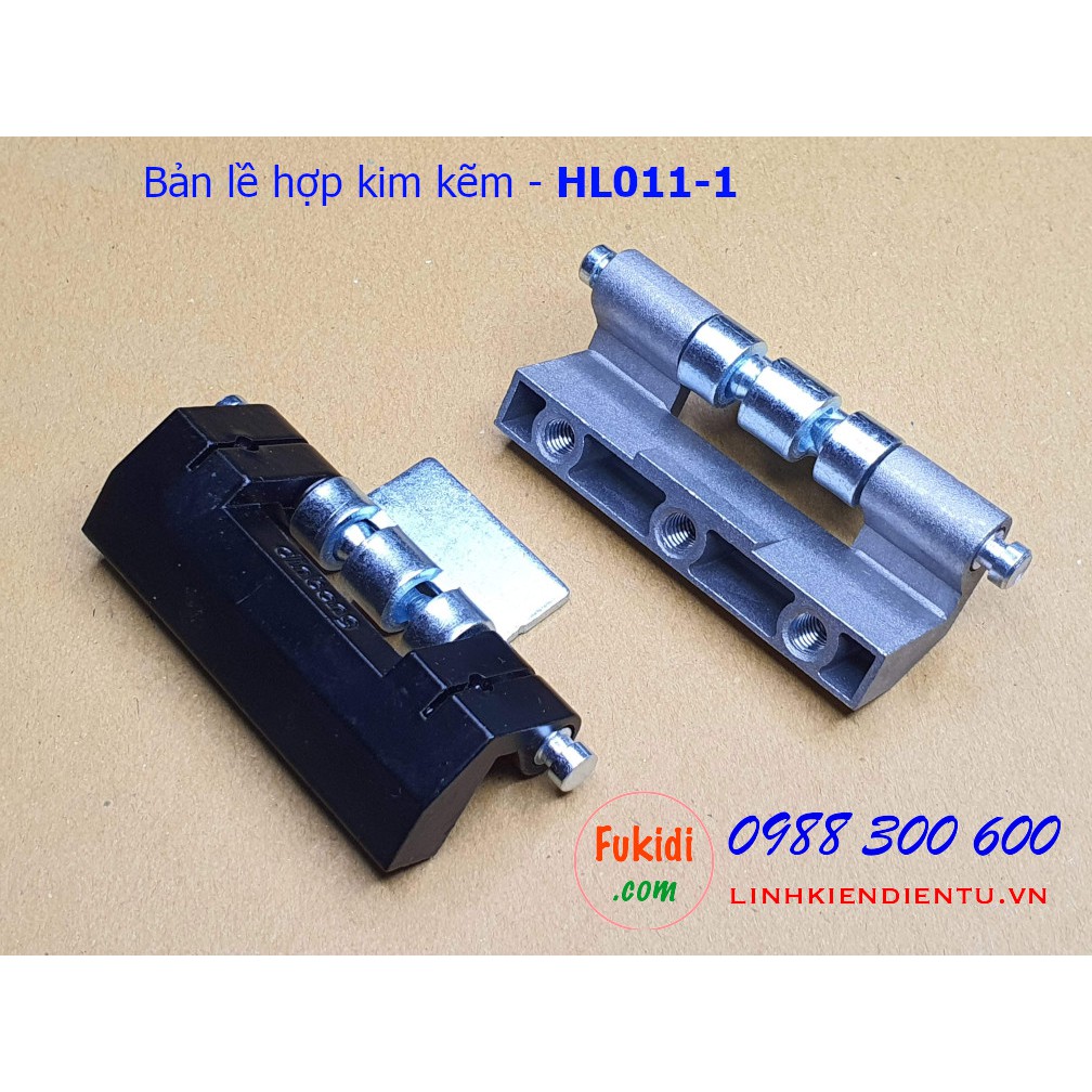 Bản lề tủ điện Hengzhu HL011-1, chất liệu hợp kim kẽm màu đen và xám dài 75mm