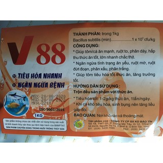 Men tiêu hóa V-88 dùng cho tôm cá và các loài thuỷ sản