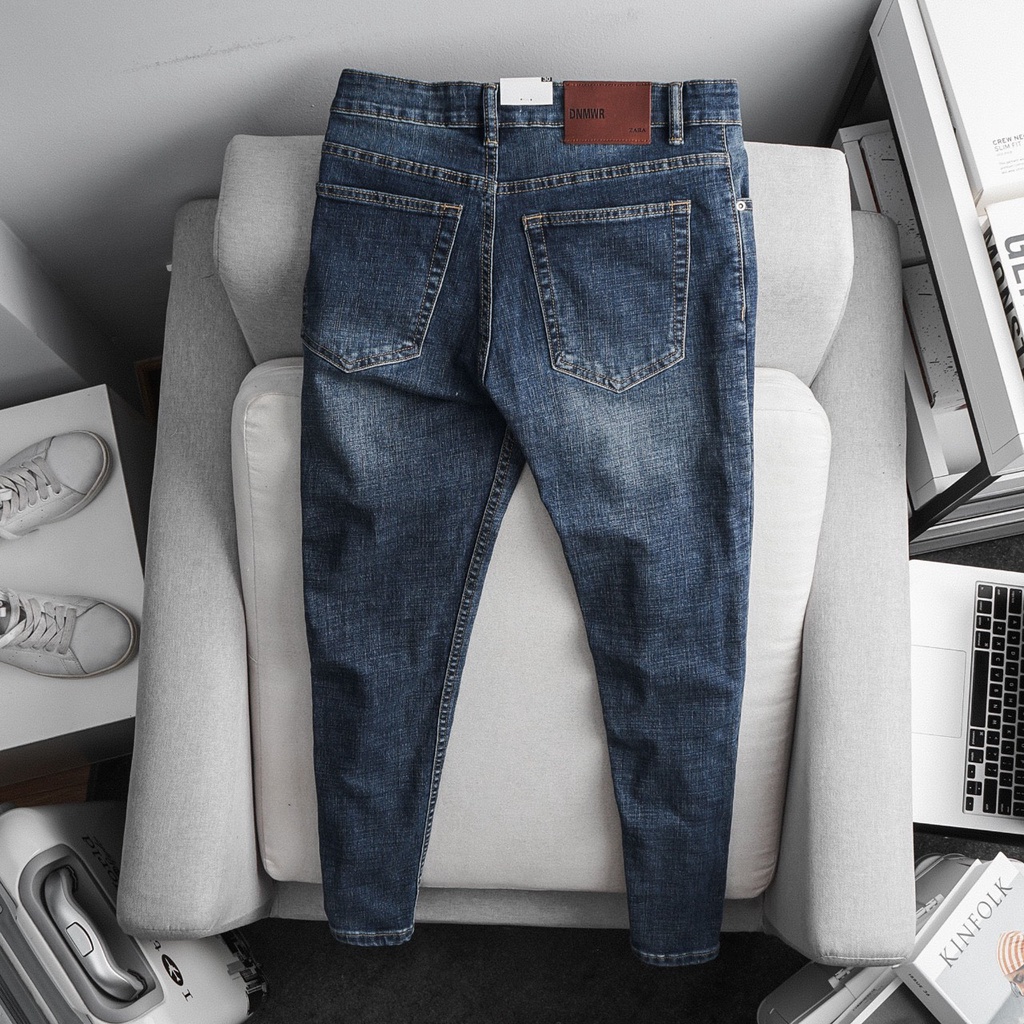 Quần Jean Denim Nam xuất dư bò co giãn chất đẹp ống đứng slimfit Zr