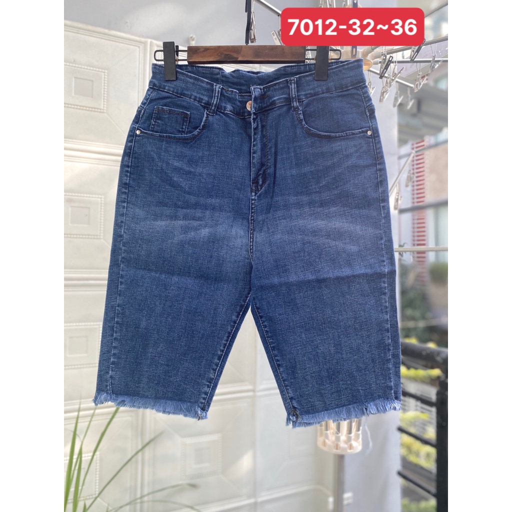 [Size 30-36] Quần Ngố Jeans Nữ Bigsize, Xanh7012 , Lưng Cao Trên Rốn, Co Giãn Mạnh