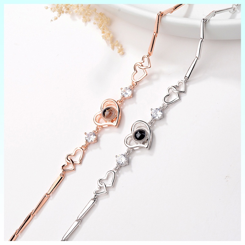 Lắc tay bạc nữ hình trái tim  - Vòng Tay Bạc cao cấp mẫu tự thiết kế của M.lady Jewelry