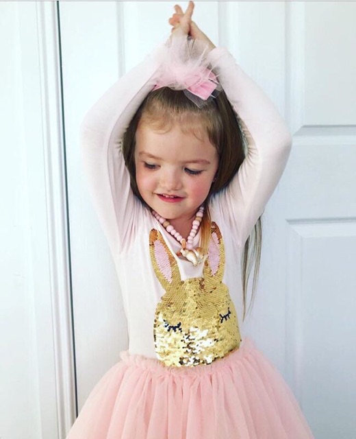 Váy thỏ hồng Tape Seed dư xịn cho bé gái