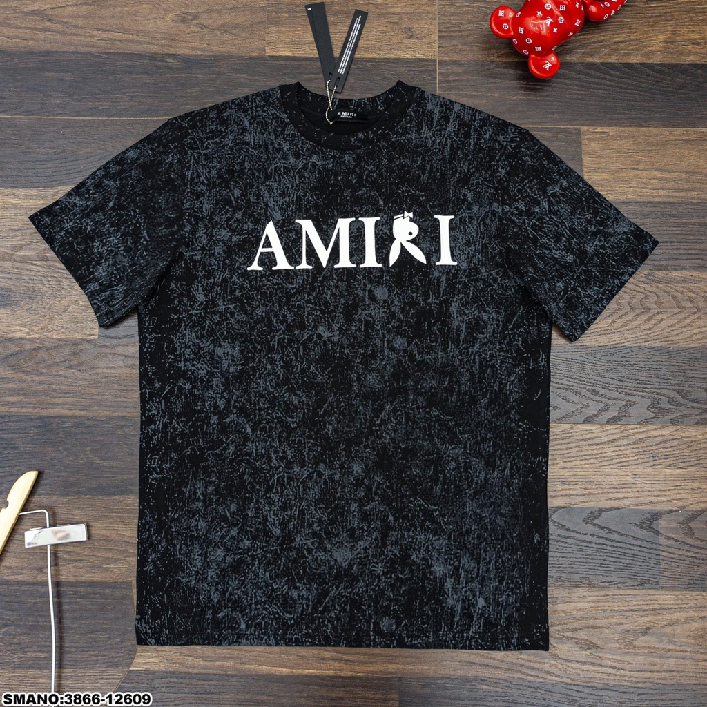 Áo phông nam amiri loang xám siêu hot_Áo phông nam loang siêu hot