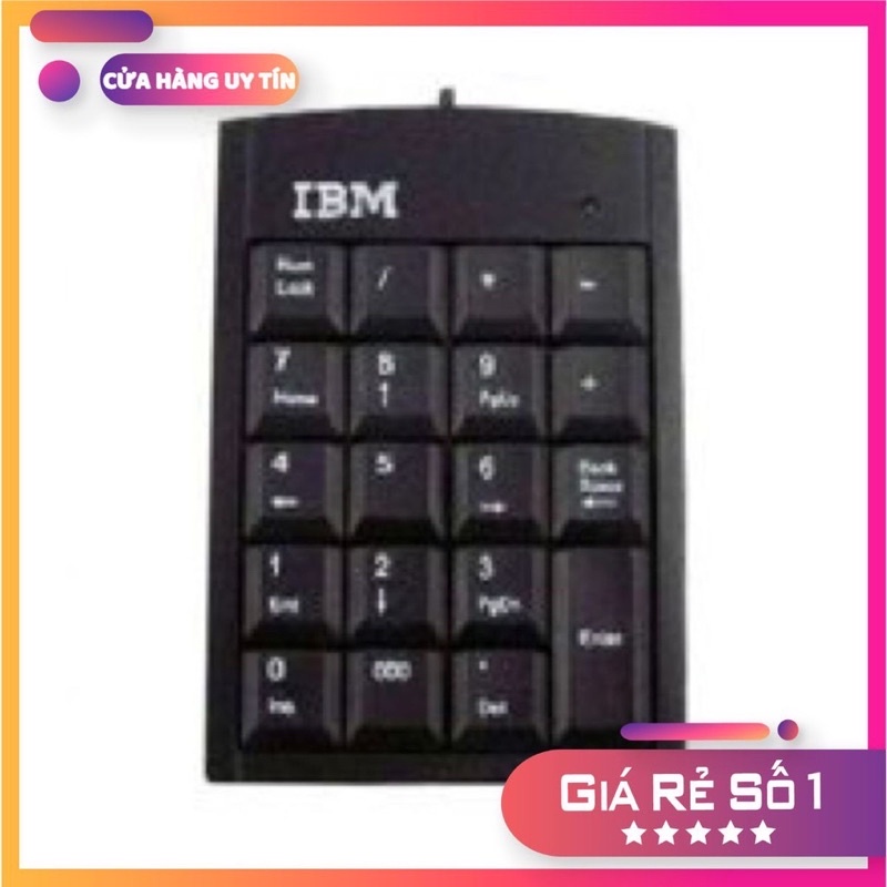 ( Chính hãng) Bàn phím số, phím số rời kế toán IBM Numberic cho máy tính laptop, pc cổng USB, tiện lợi, an toàn, giá rẻ.
