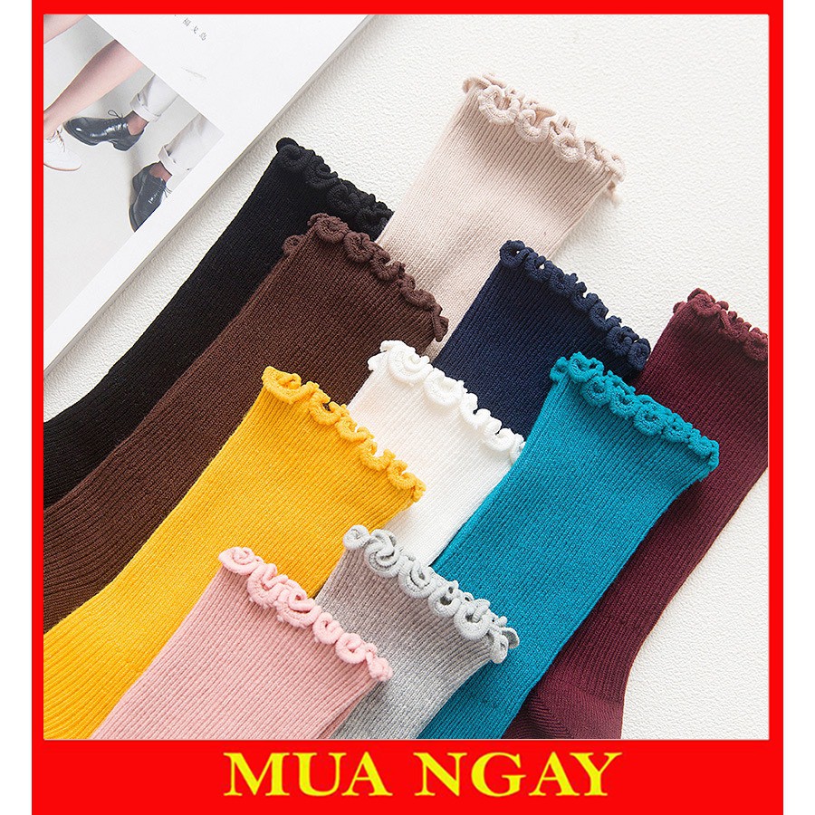 Tất bèo nhún cao cổ hàn quốc chất len đẹp nhiều màu TN19