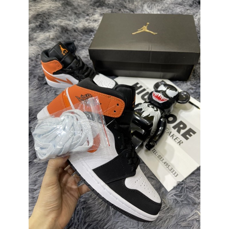 (Da bò like au)Giầy thể thao sneaker Mid Starfish Black Cam đen trắng HOT (ảnh thật + full size)