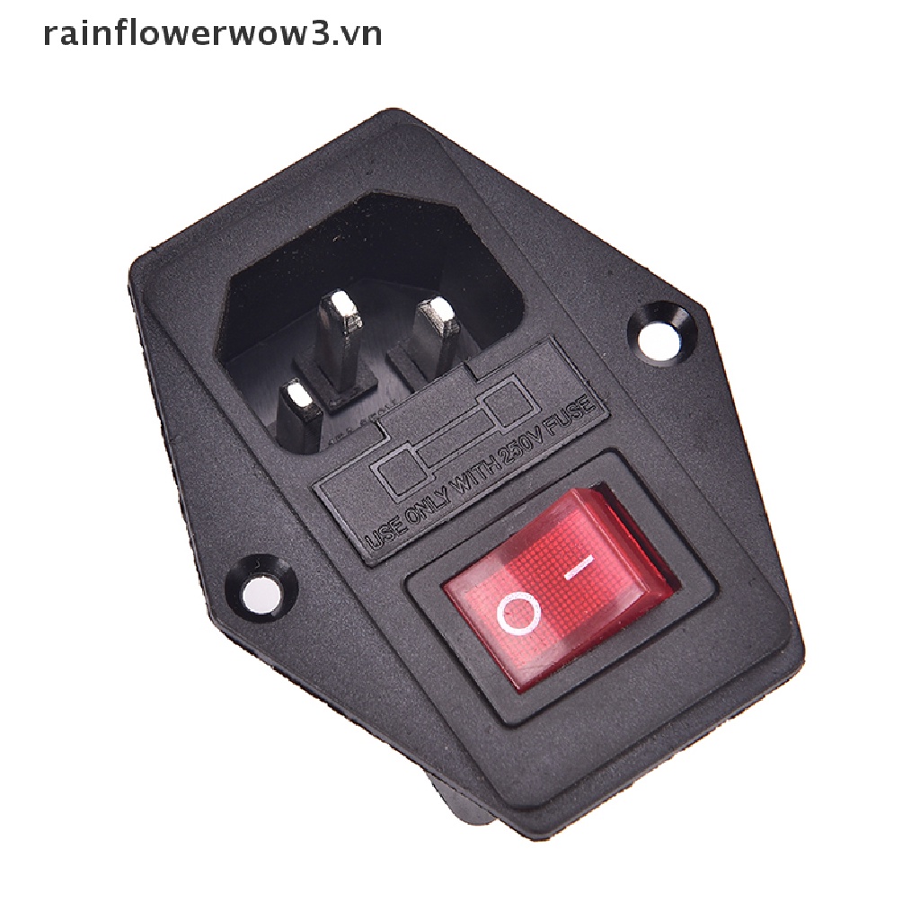 Ổ Cắm Điện 3 Chấu Ac Với Công Tắc Cầu Chì 10A 250V 3Pin (Mới) Hộp 3 Pin Ac Inlet