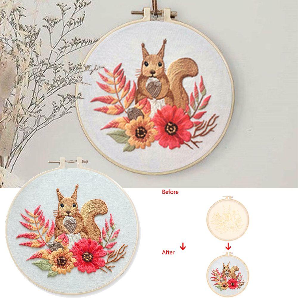 BORAG Bộ Tranh Thêu Chữ Thập DIY Hình kangaroo Phong Cách Châu Âu